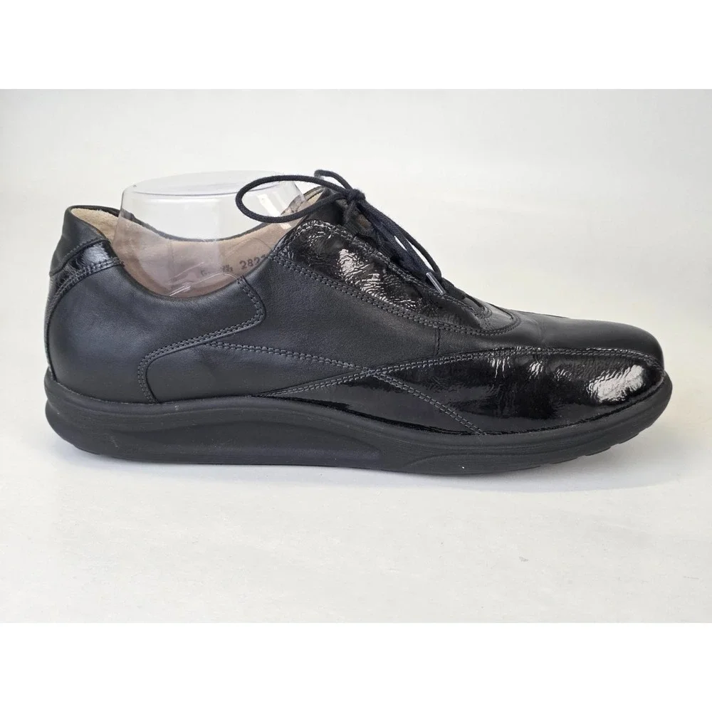 Waldlaufer Men's Sneakers Size 7.5 Black‎ Leather Oxford Walking Classic Shoes